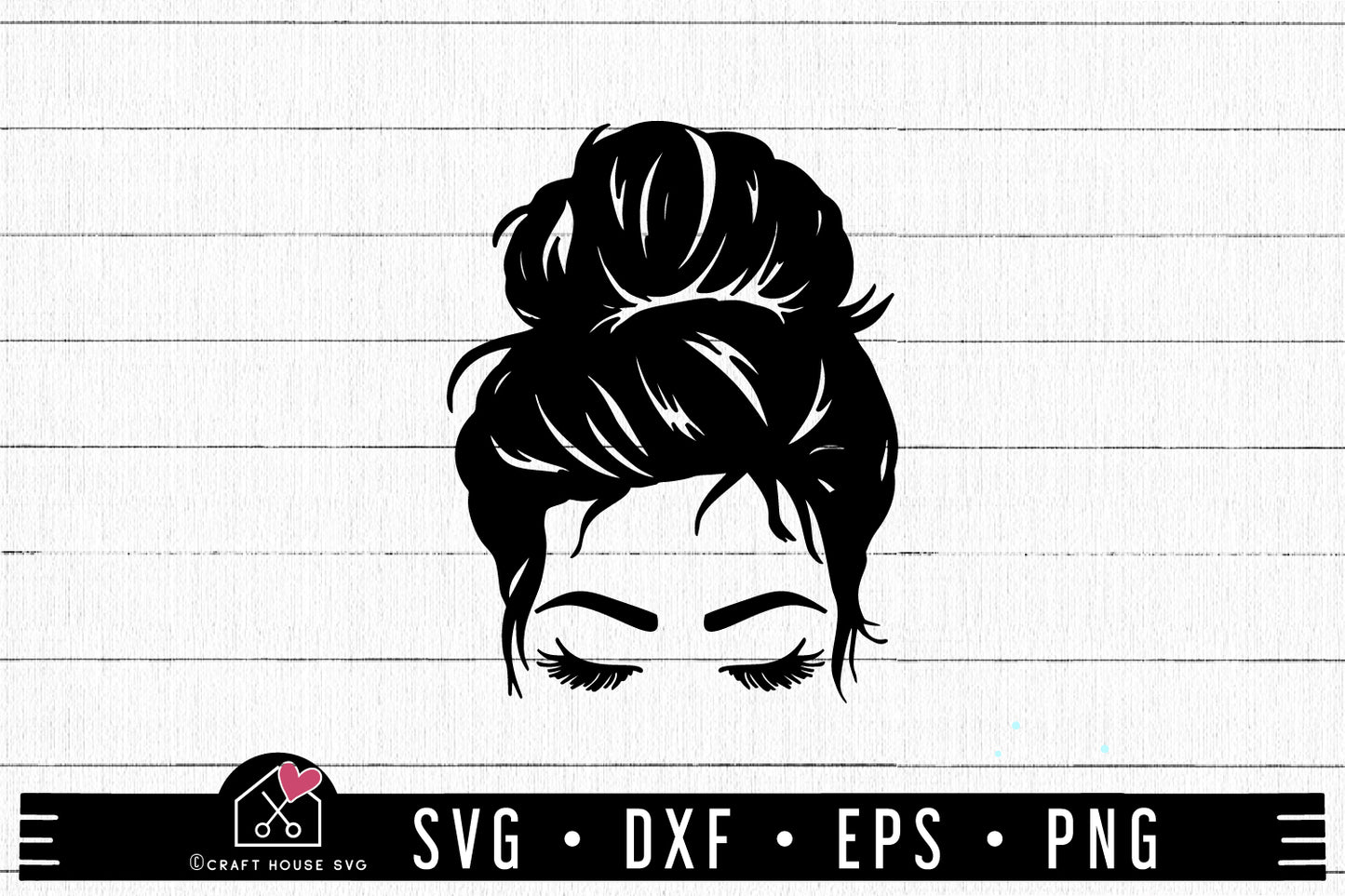 FREE Mom Messy Bun SVG cut file | FB214 - Craft House SVG