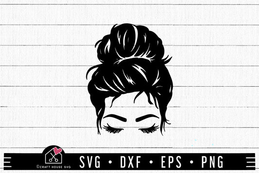 FREE Mom Messy Bun SVG cut file | FB214