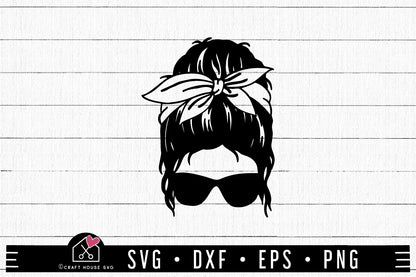 FREE Mom Messy Bun Glasses SVG cut file | FB215 - Craft House SVG