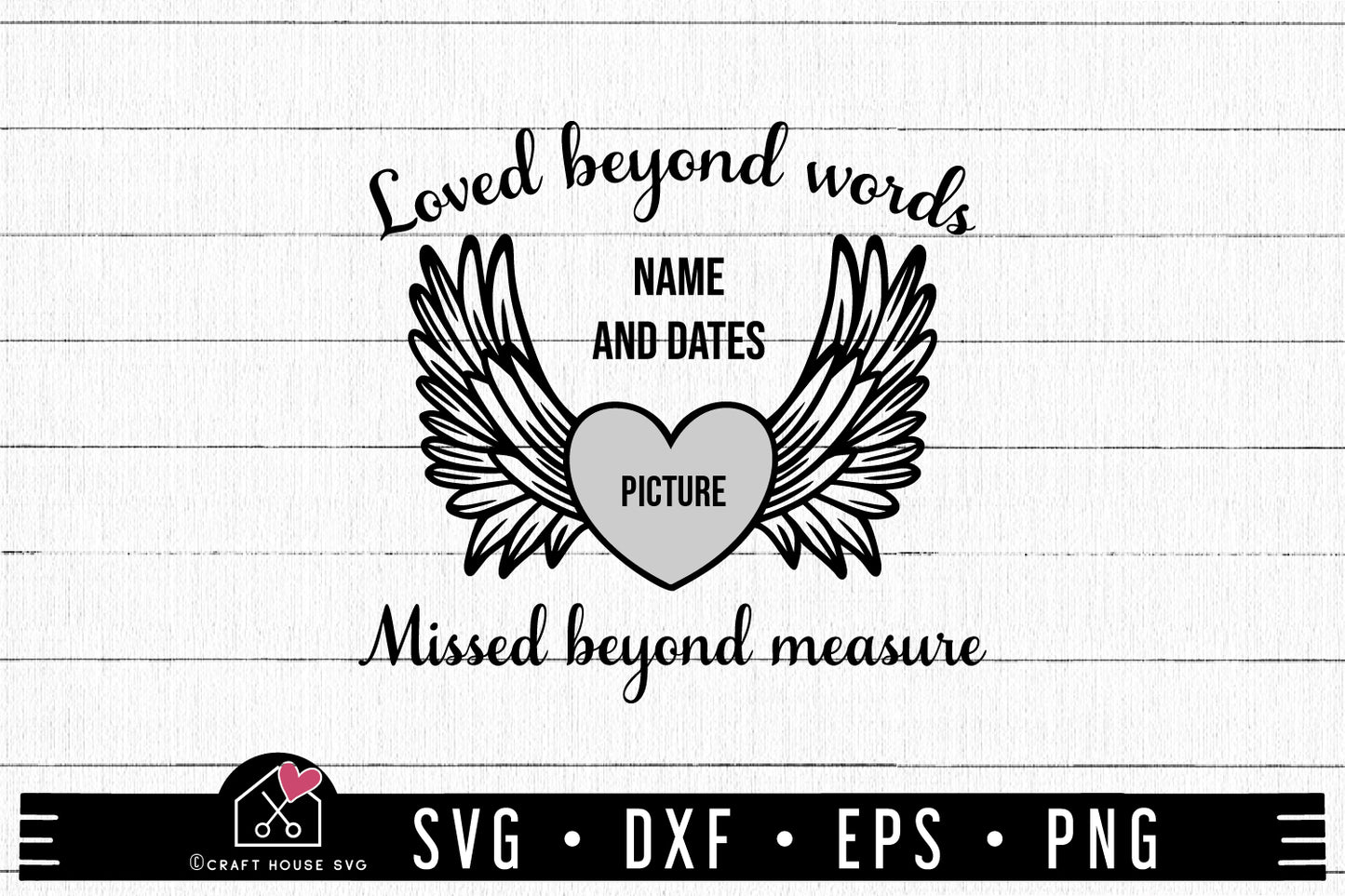 FREE Angel wings SVG Loved beyond words missed beyond measure SVG | FB218 - Craft House SVG