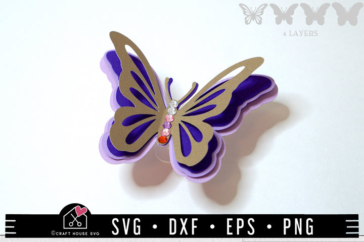 FREE 3D Layered Butterfly SVG | FB224
