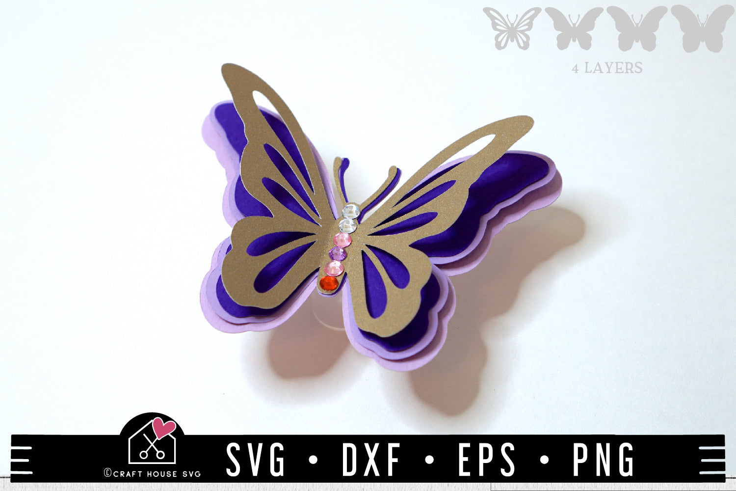 FREE 3D Layered Butterfly SVG | FB224 - Craft House SVG