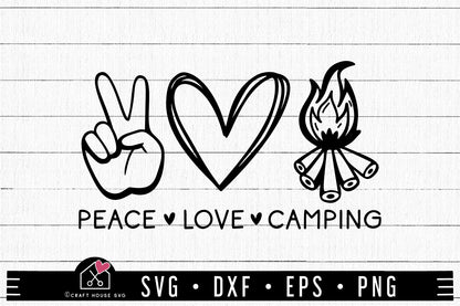 FREE Peace love camping SVG | FB234 - Craft House SVG