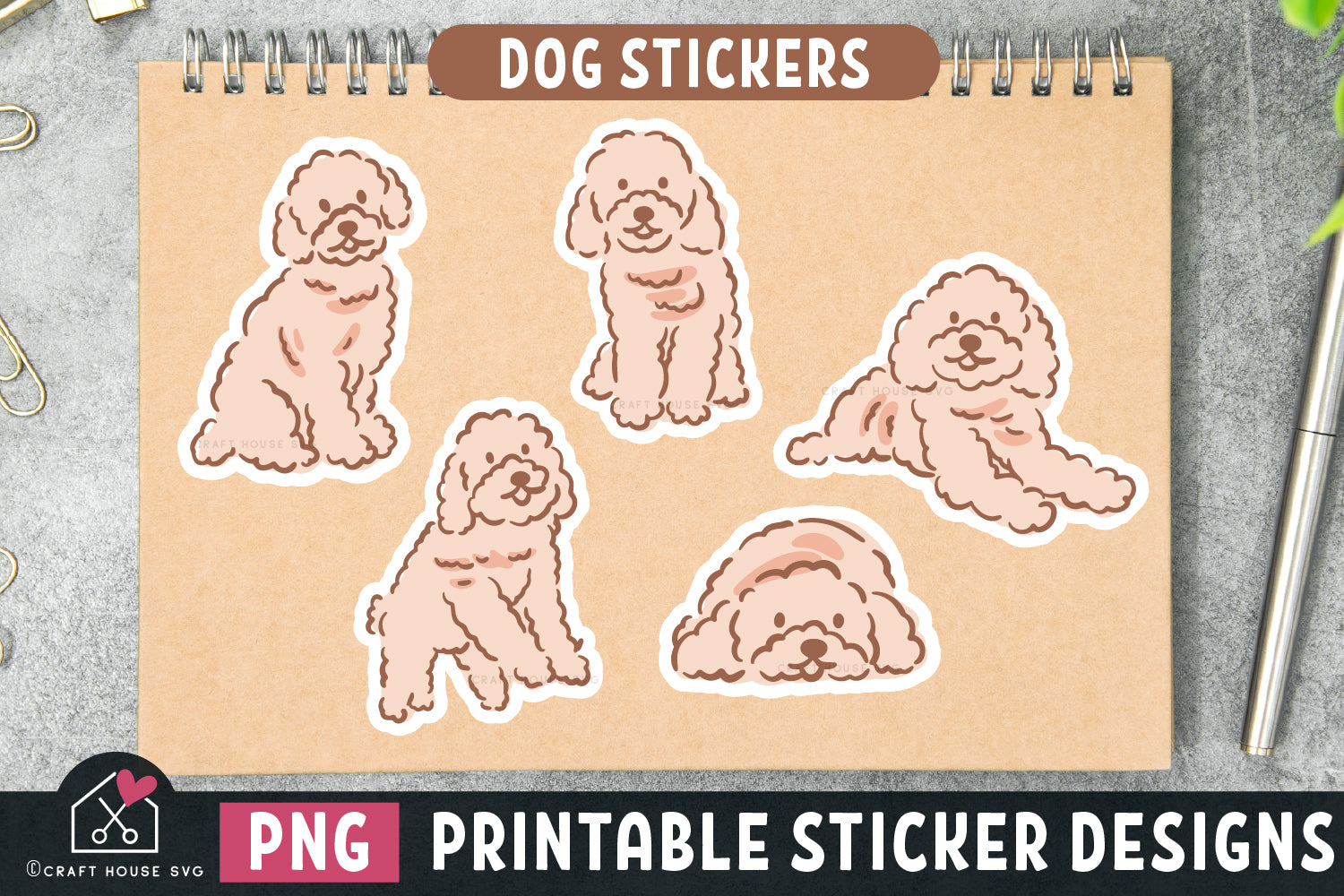 Dog PNG Print and Cut Sticker Designs - Craft House SVG