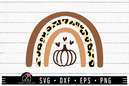 FREE Fall pumpkin leopard rainbow SVG | FB249 - Craft House SVG