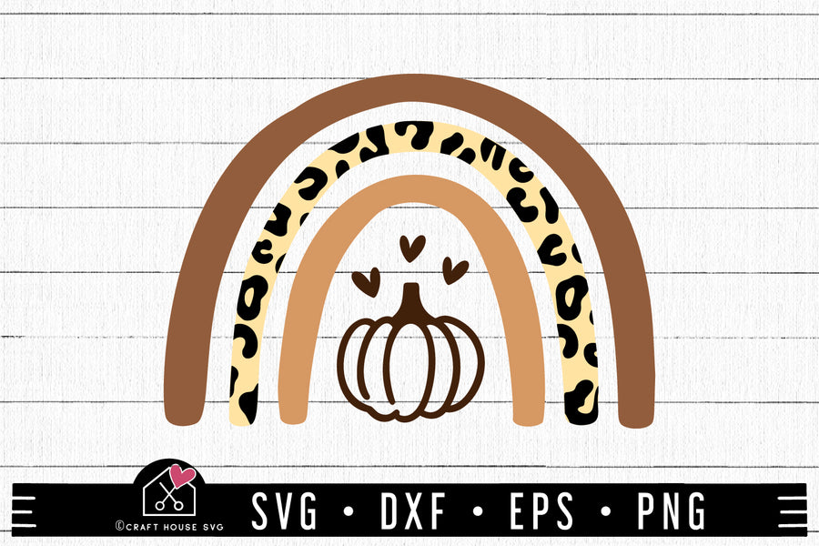 FREE Fall pumpkin leopard rainbow SVG | FB249 - Craft House SVG