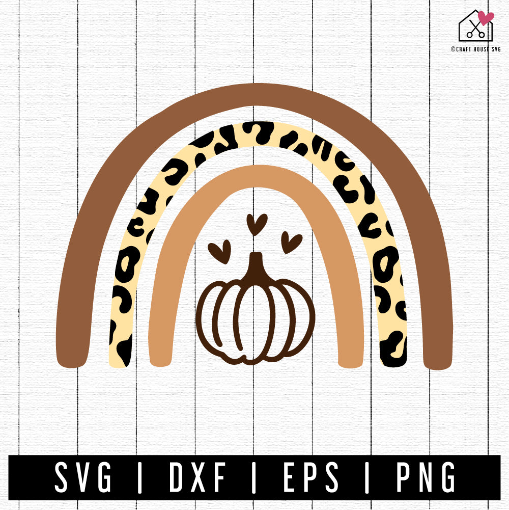 FREE Fall pumpkin leopard rainbow SVG | FB249 - Craft House SVG