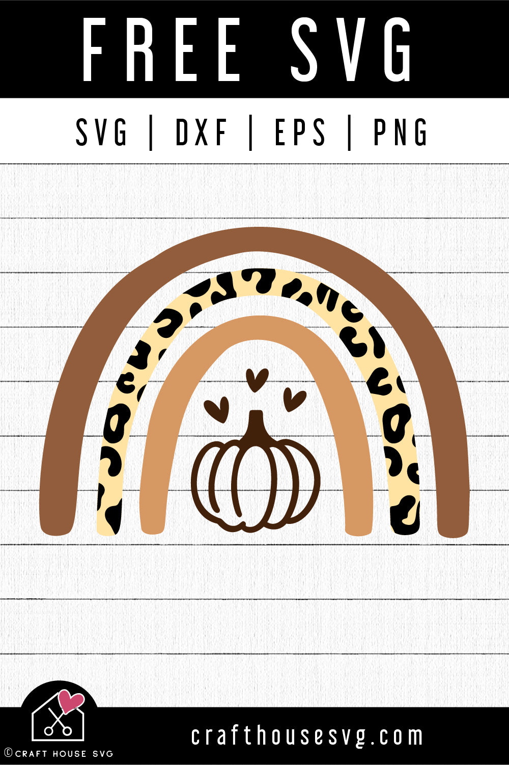FREE Fall pumpkin leopard rainbow SVG | FB249 - Craft House SVG