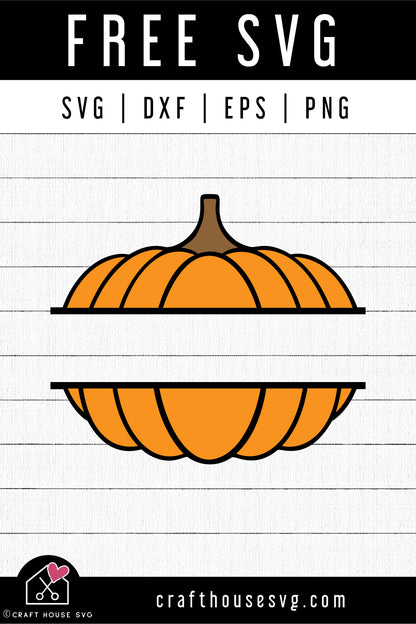 FREE Pumpkin split monogram SVG | FB257 - Craft House SVG