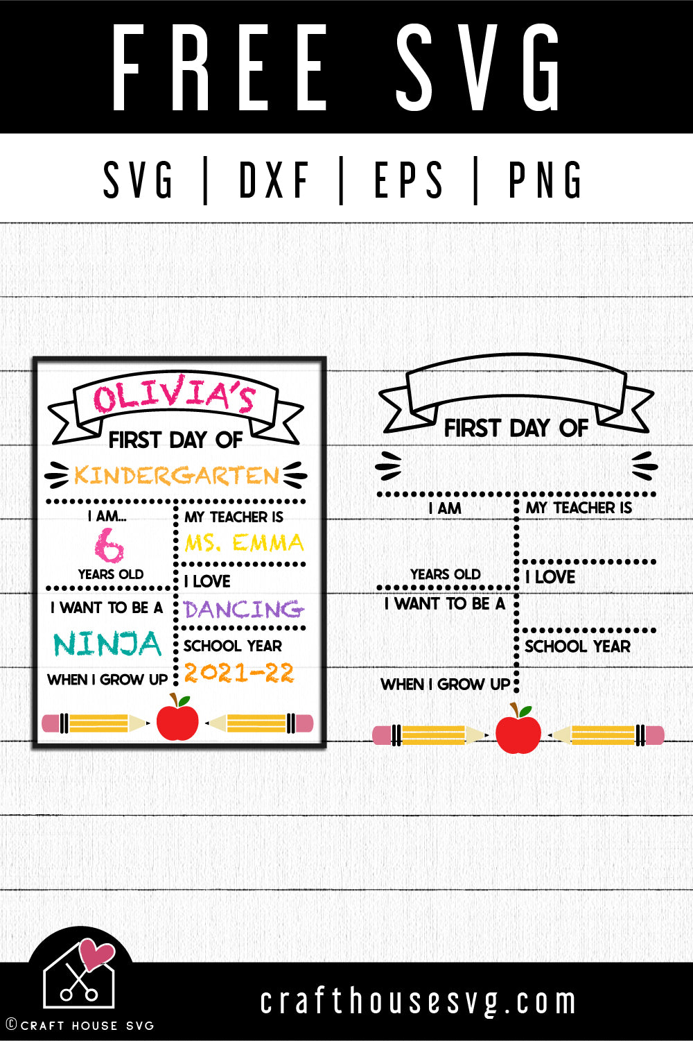 Free First Day Of School Chalkboard Sign SVG File