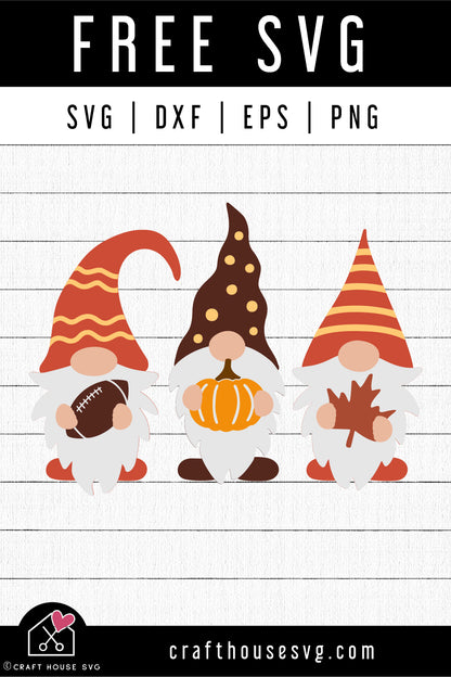 FREE Fall gnomes SVG Fall football gnomes SVG | FB262