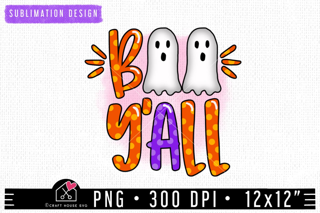 FREE Boo Yall Halloween Sublimation PNG file | FB265