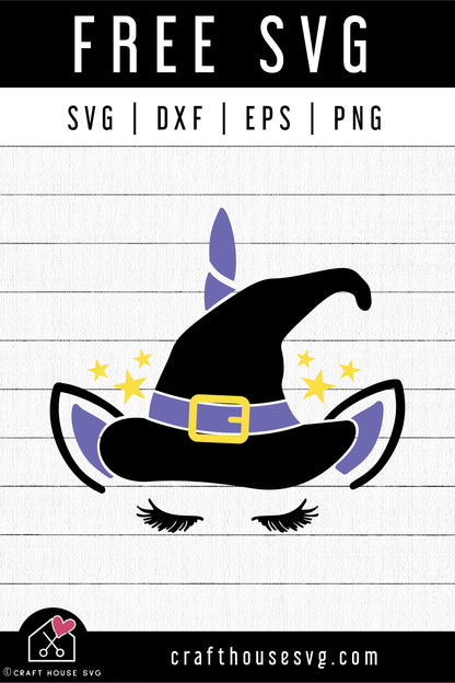 FREE Unicorn Witch SVG | FB270