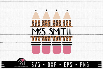 FREE Pencil leopard monogram SVG | FB279