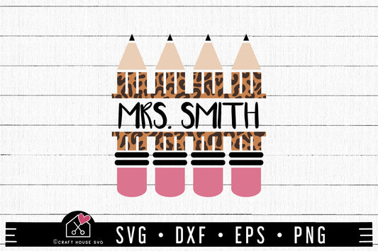 FREE Pencil leopard monogram SVG | FB279