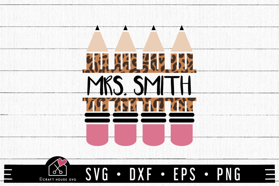 FREE Pencil leopard monogram SVG | FB279