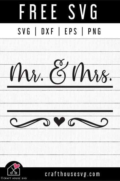 FREE Mr and mrs SVG Wedding SVG | FB282 - Craft House SVG