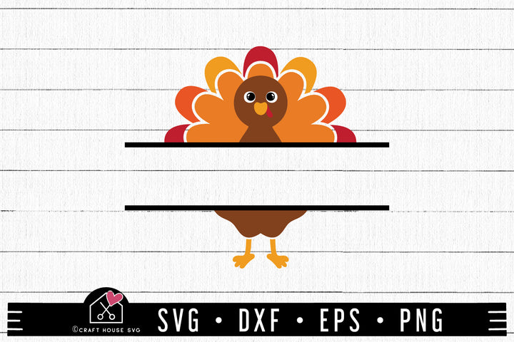 FREE Turkey split monogram SVG Thanksgiving SVG | FB284
