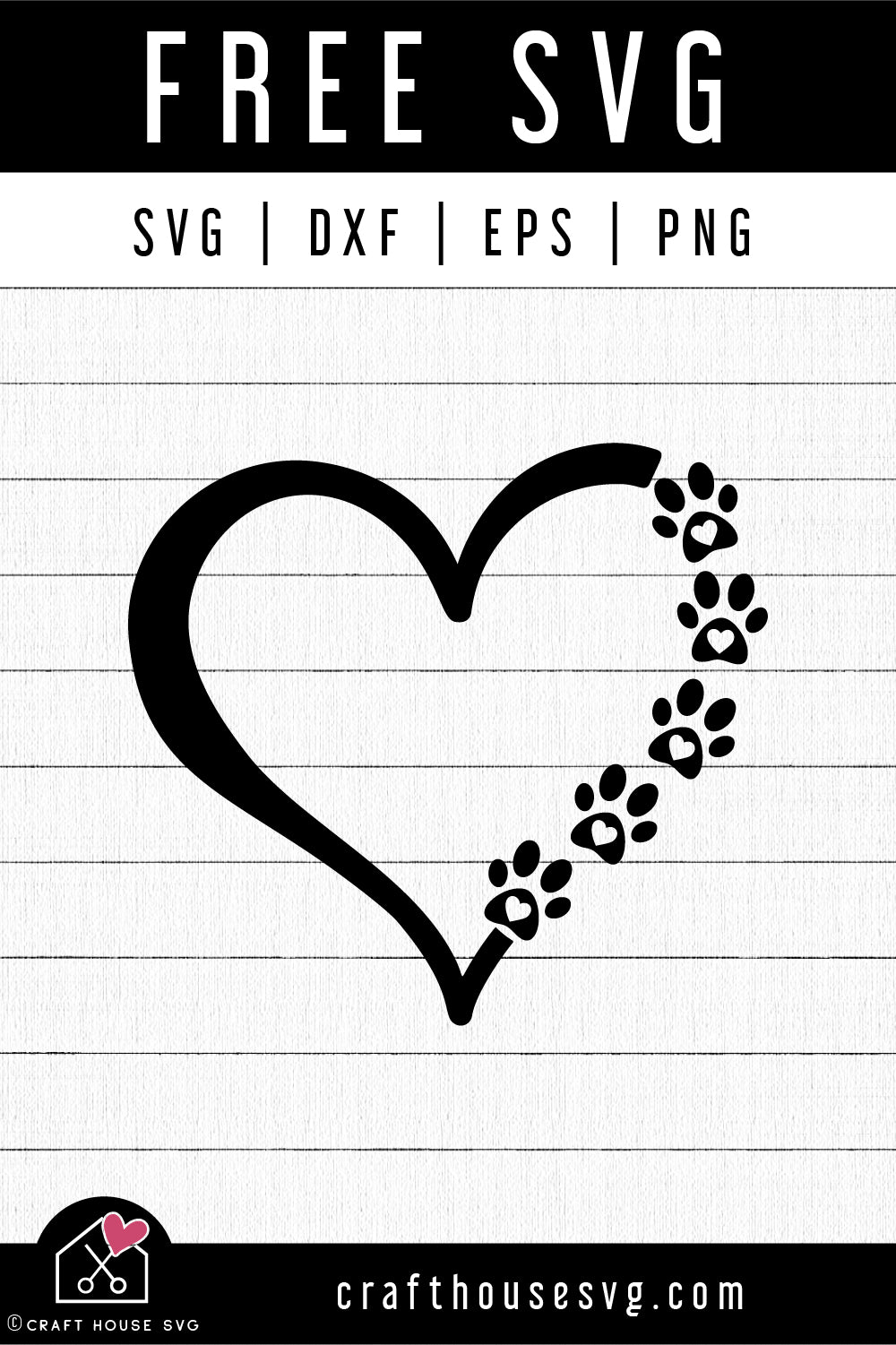 Dog Paw Prints - free svg file for members - SVG Heart