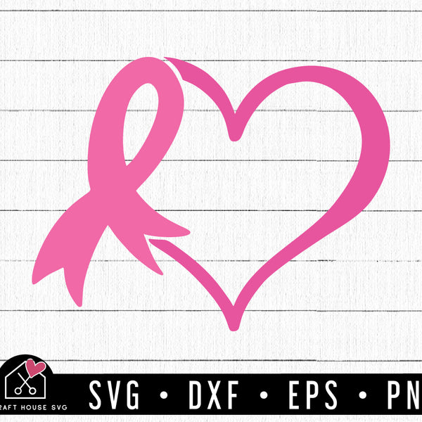 FREE Breast Cancer Awareness Heart Ribbon SVG - Craft House SVG free-breast-cancer-awareness-heart-ribbon-svg-craft-house-svg