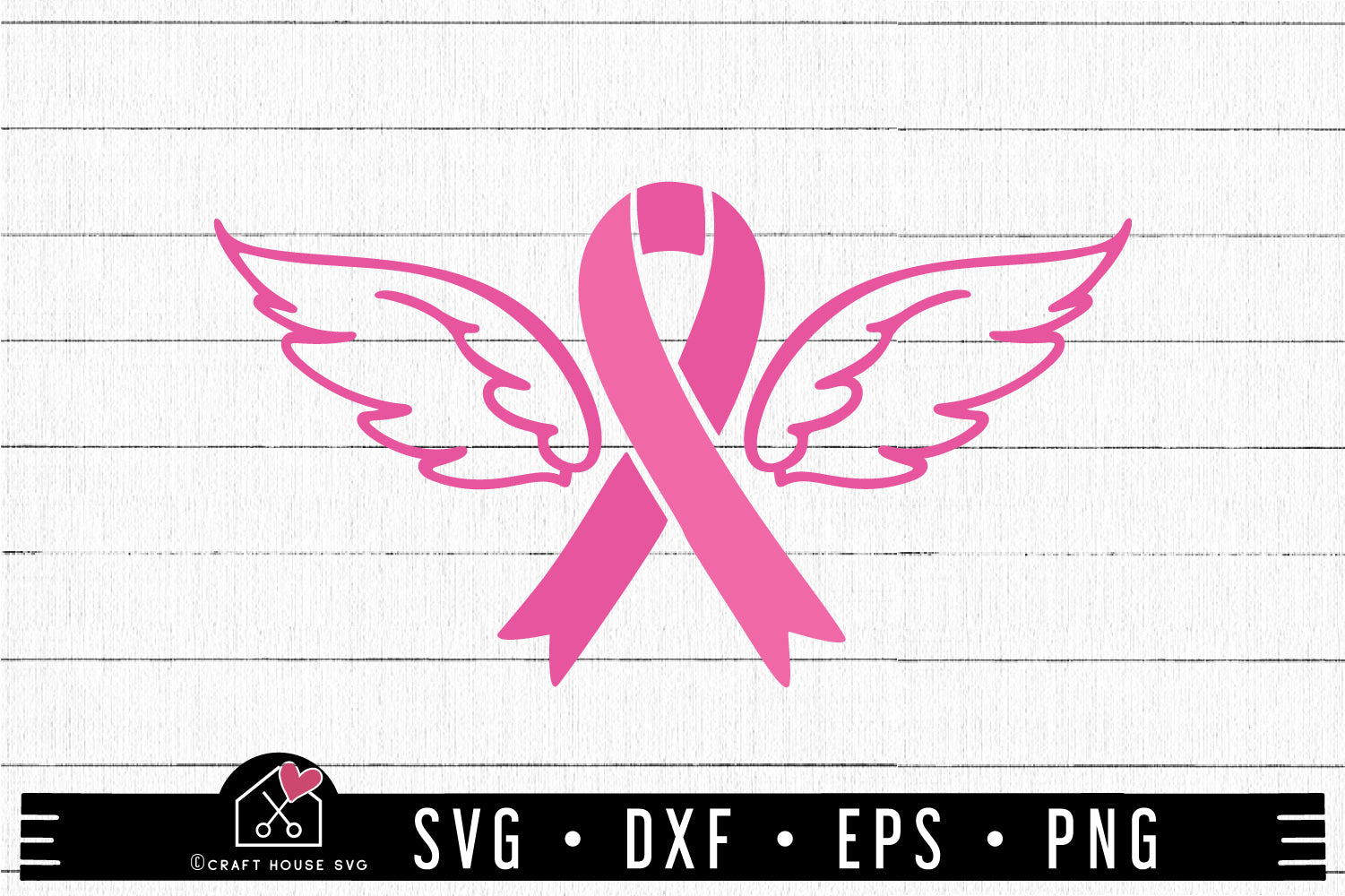 FREE Breast Cancer Awareness Ribbon Wings SVG | FB297 - Craft House SVG