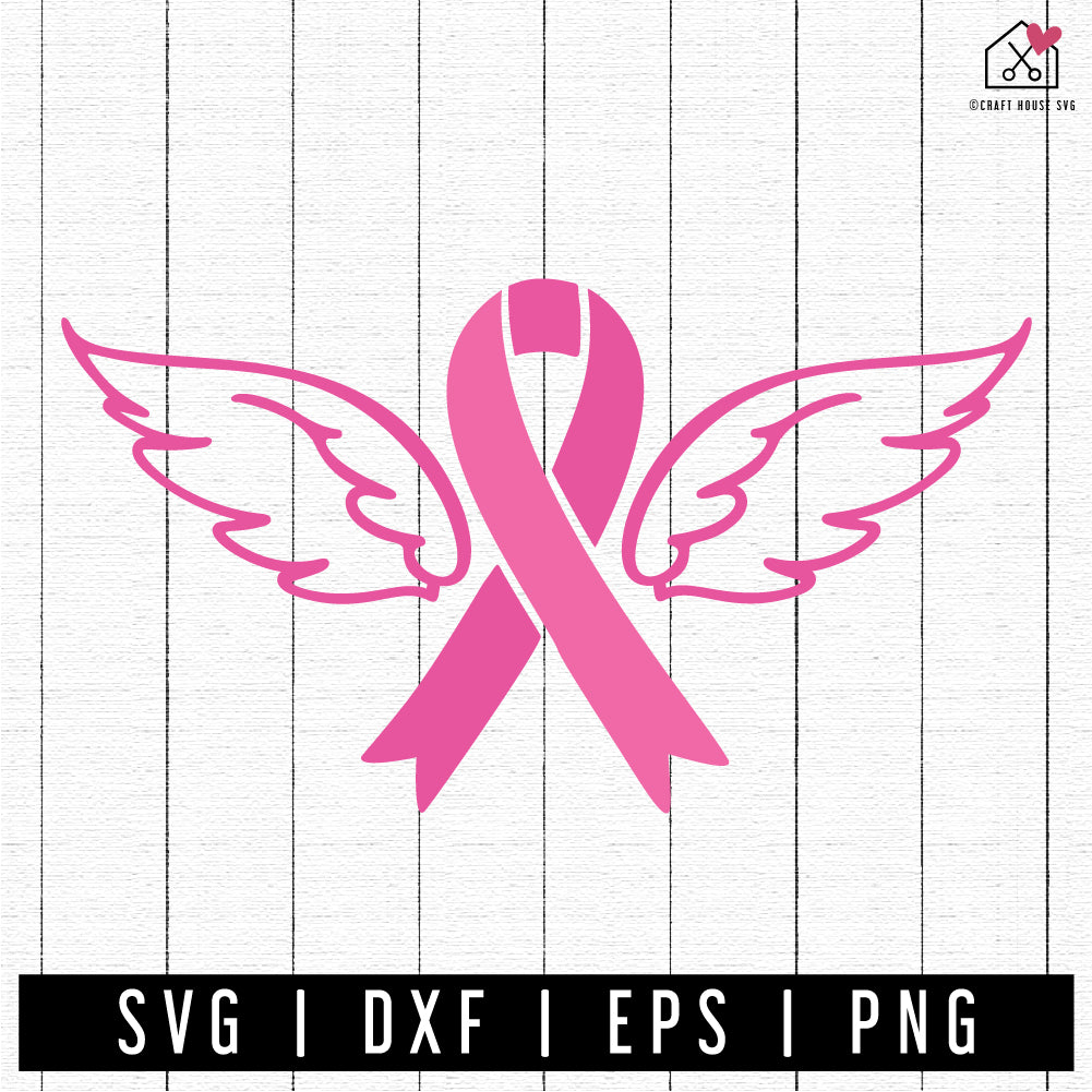 FREE Breast Cancer Awareness Ribbon Wings SVG | FB297