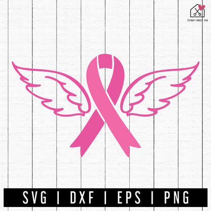 FREE Breast Cancer Awareness Ribbon Wings SVG | FB297 - Craft House SVG