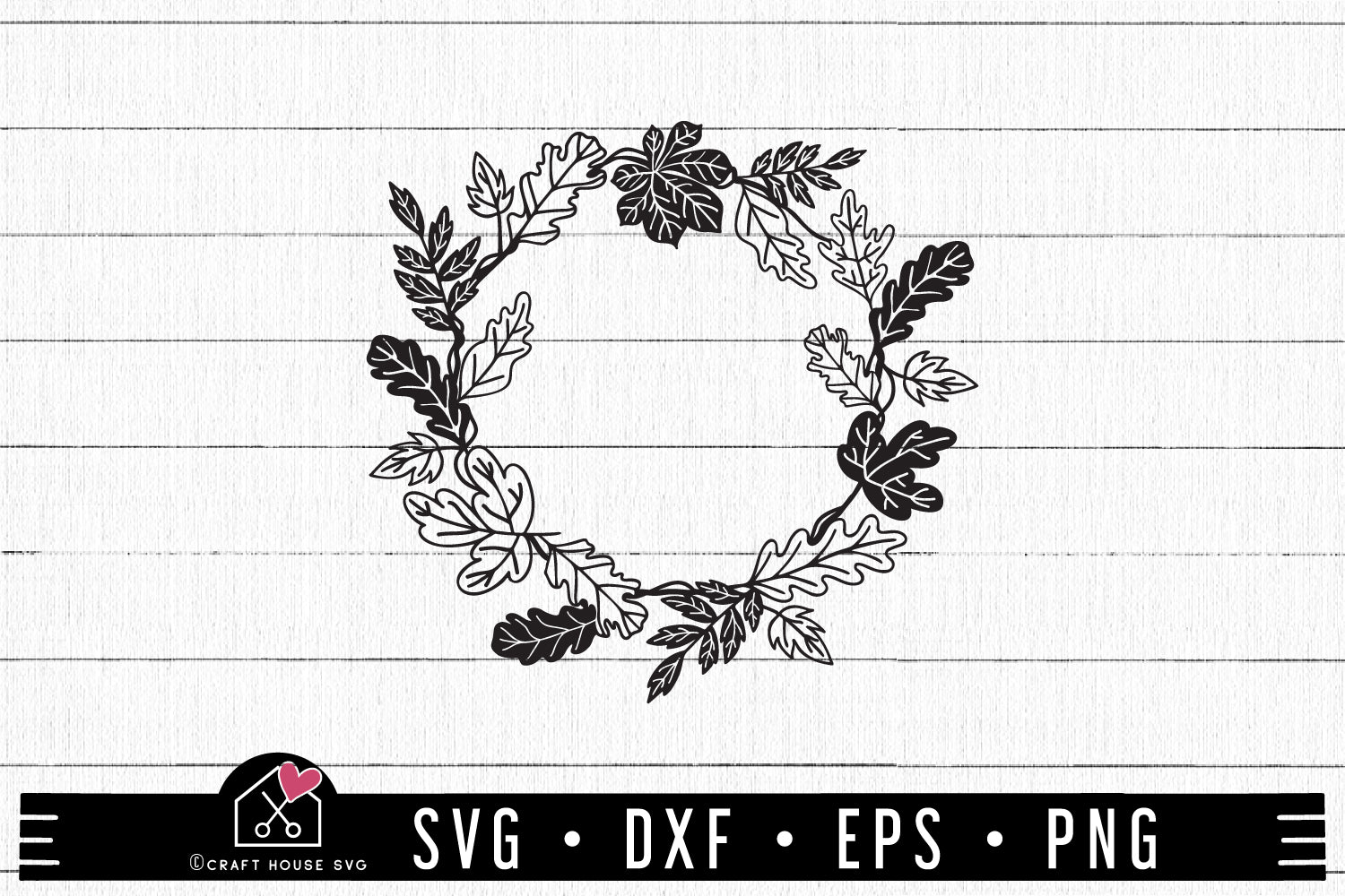 FREE Fall Leaves Wreath SVG | FB300 - Craft House SVG