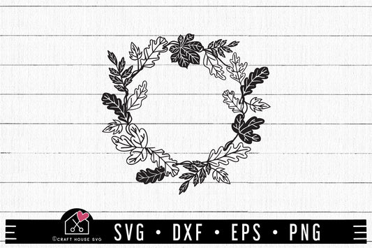 FREE Fall Leaves Wreath SVG | FB300 - Craft House SVG