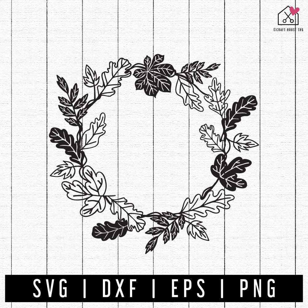 FREE Fall Leaves Wreath SVG | FB300 - Craft House SVG