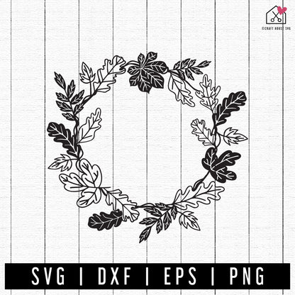 FREE Fall Leaves Wreath SVG | FB300 - Craft House SVG