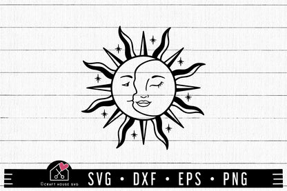 FREE Sun And Moon Celestial SVG | FB308 - Craft House SVG
