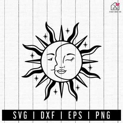 FREE Sun And Moon Celestial SVG | FB308 - Craft House SVG