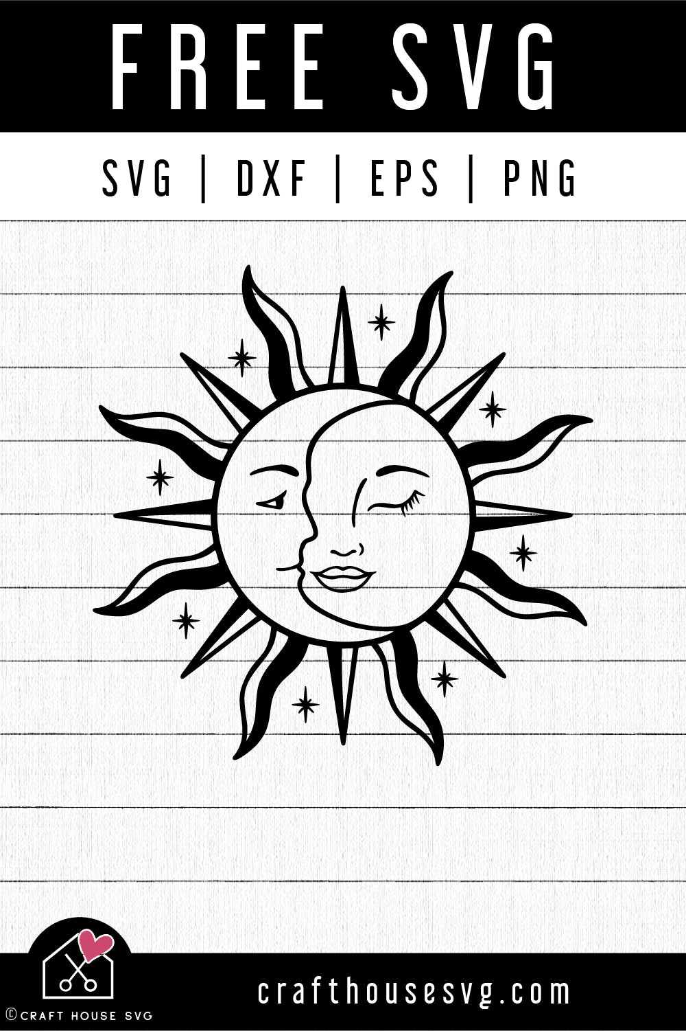 FREE Sun And Moon Celestial SVG | FB308 - Craft House SVG