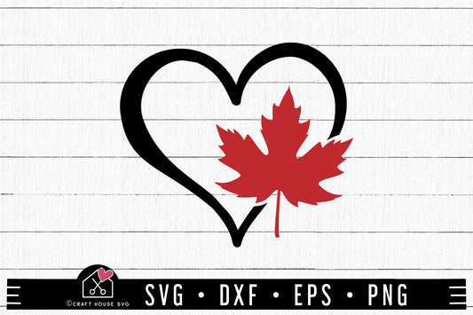 FREE Heart Maple Leaf SVG | FB310 - Craft House SVG