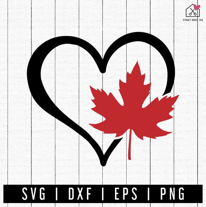 FREE Heart Maple Leaf SVG | FB310