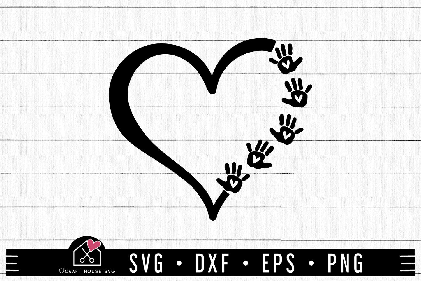 FREE Heart Baby Hand Prints SVG Baby SVG | FB313 - Craft House SVG