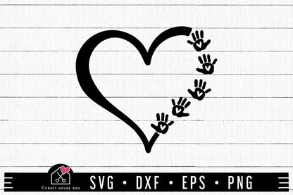 FREE Heart Baby Hand Prints SVG Baby SVG | FB313 - Craft House SVG