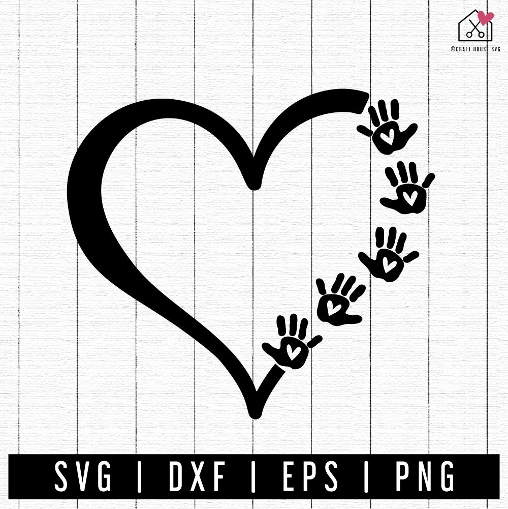 FREE Heart Baby Hand Prints SVG Baby SVG | FB313 - Craft House SVG