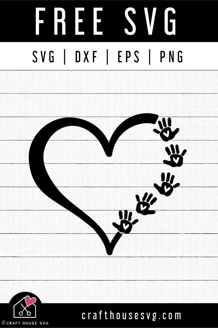FREE Heart Baby Hand Prints SVG Baby SVG | FB313