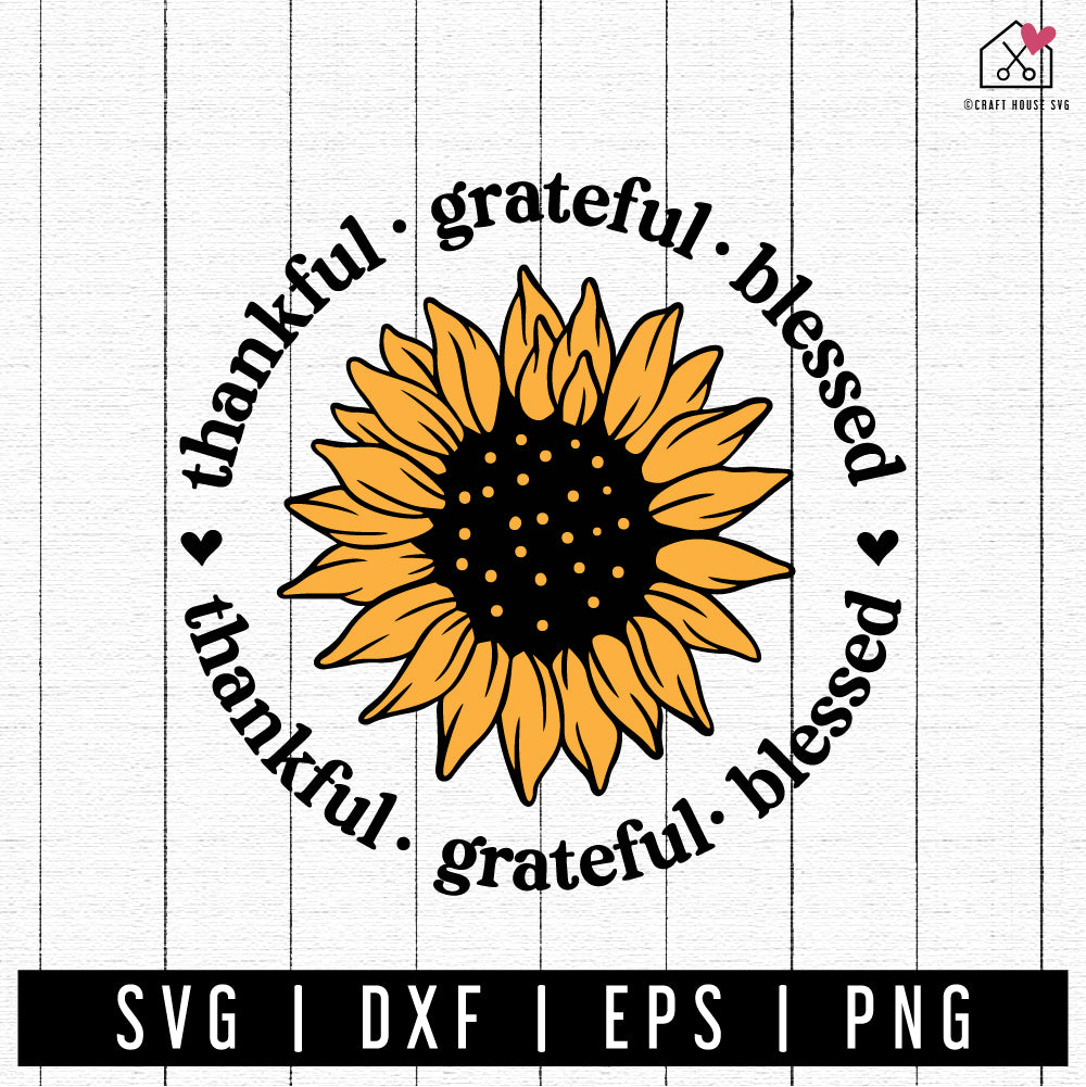 FREE Thankful Grateful Blessed SVG Thanksgiving SVG |FB317 - Craft House SVG