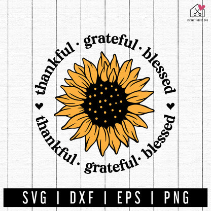 FREE Thankful Grateful Blessed SVG Thanksgiving SVG |FB317 - Craft House SVG