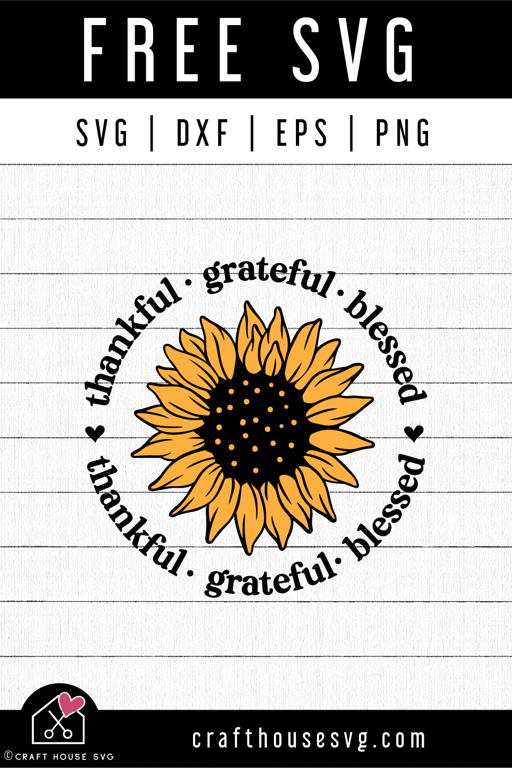 FREE Thankful Grateful Blessed SVG Thanksgiving SVG |FB317 - Craft House SVG