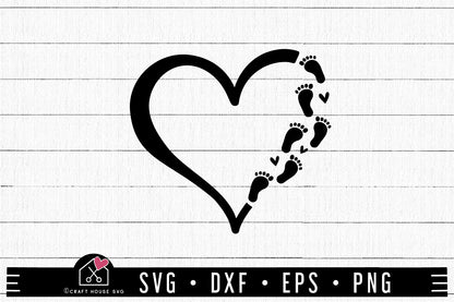 FREE Heart Baby Foot Prints SVG | FB321