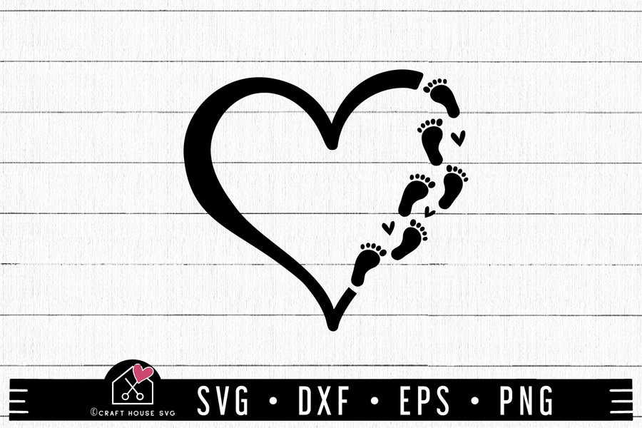 FREE Heart Baby Foot Prints SVG | FB321 - Craft House SVG