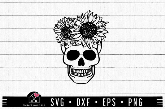 FREE Skull Sunflower SVG | FB322 - Craft House SVG