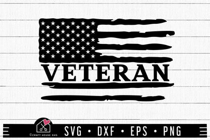 FREE American Flag Veteran SVG | FB327 - Craft House SVG