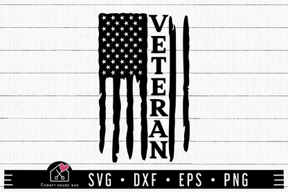 FREE American Flag Veteran SVG Vertical | FB328 - Craft House SVG