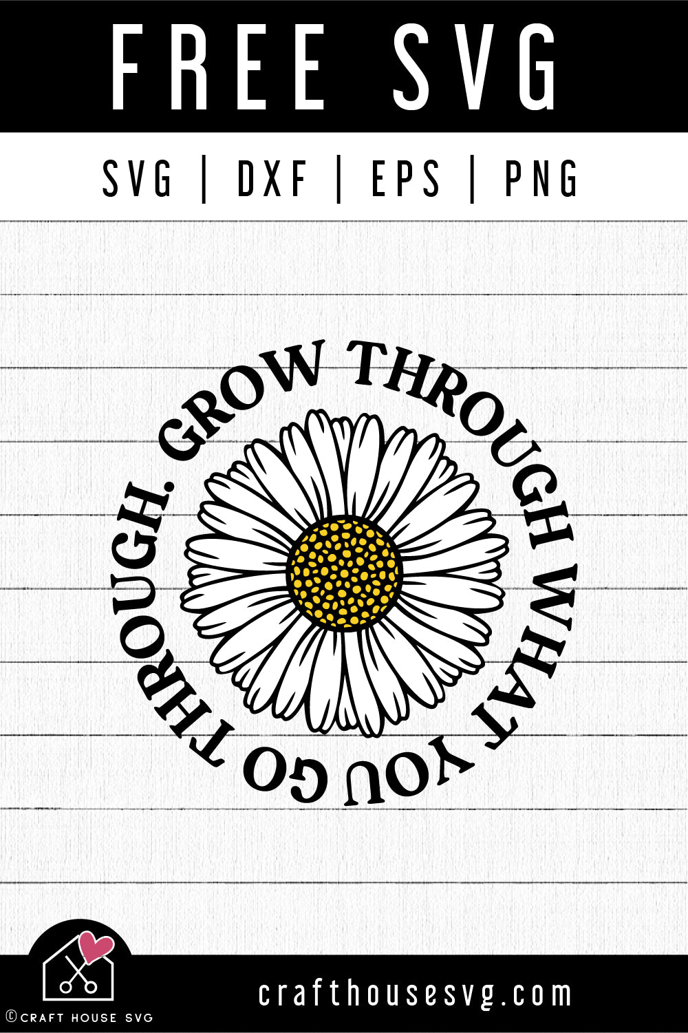 FREE Daisy Grow Through What You Go Through SVG | FB329 - Craft House SVG