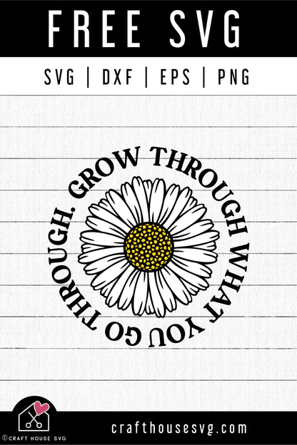 FREE Daisy Grow Through What You Go Through SVG | FB329 - Craft House SVG